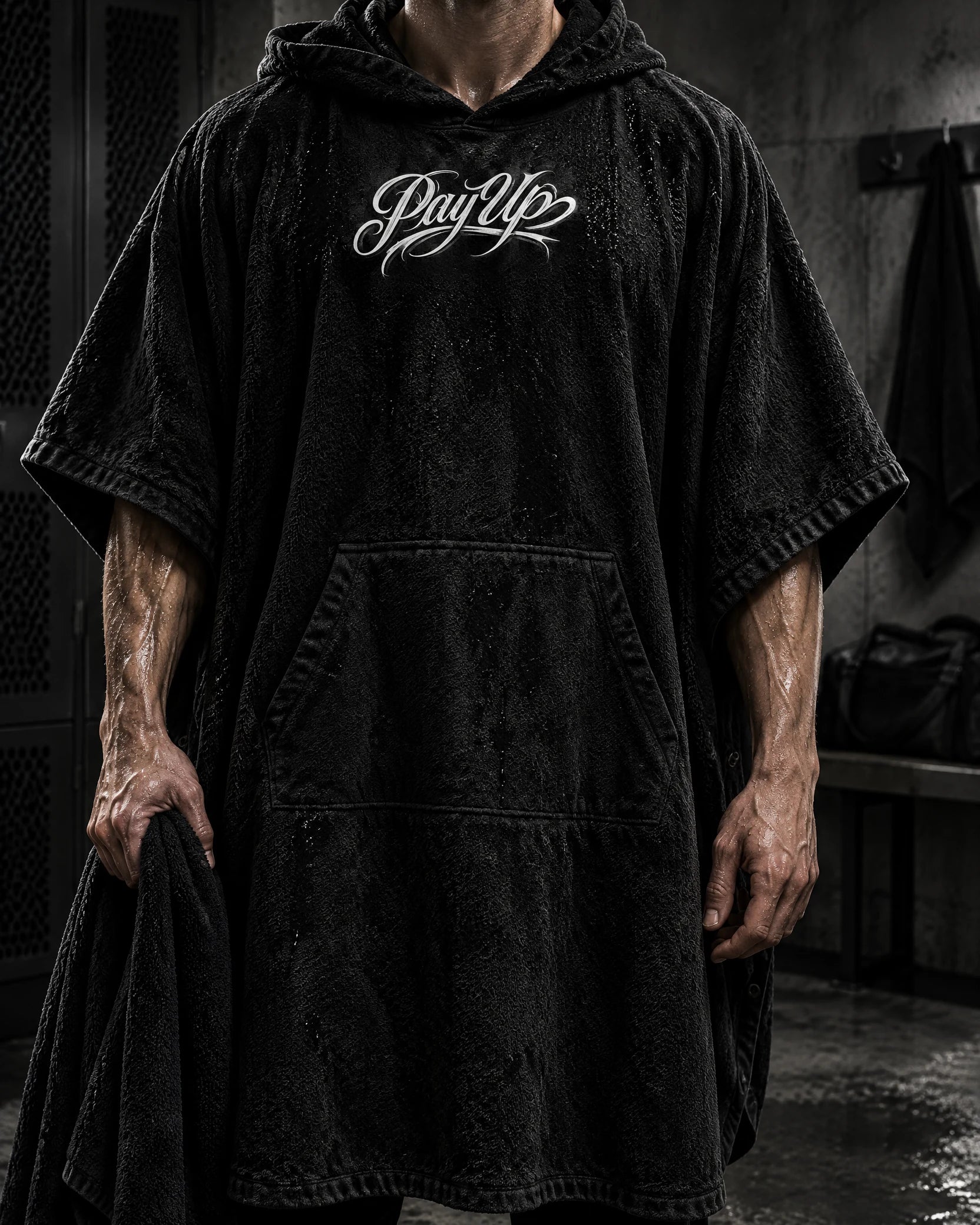 Hooded Poncho in use